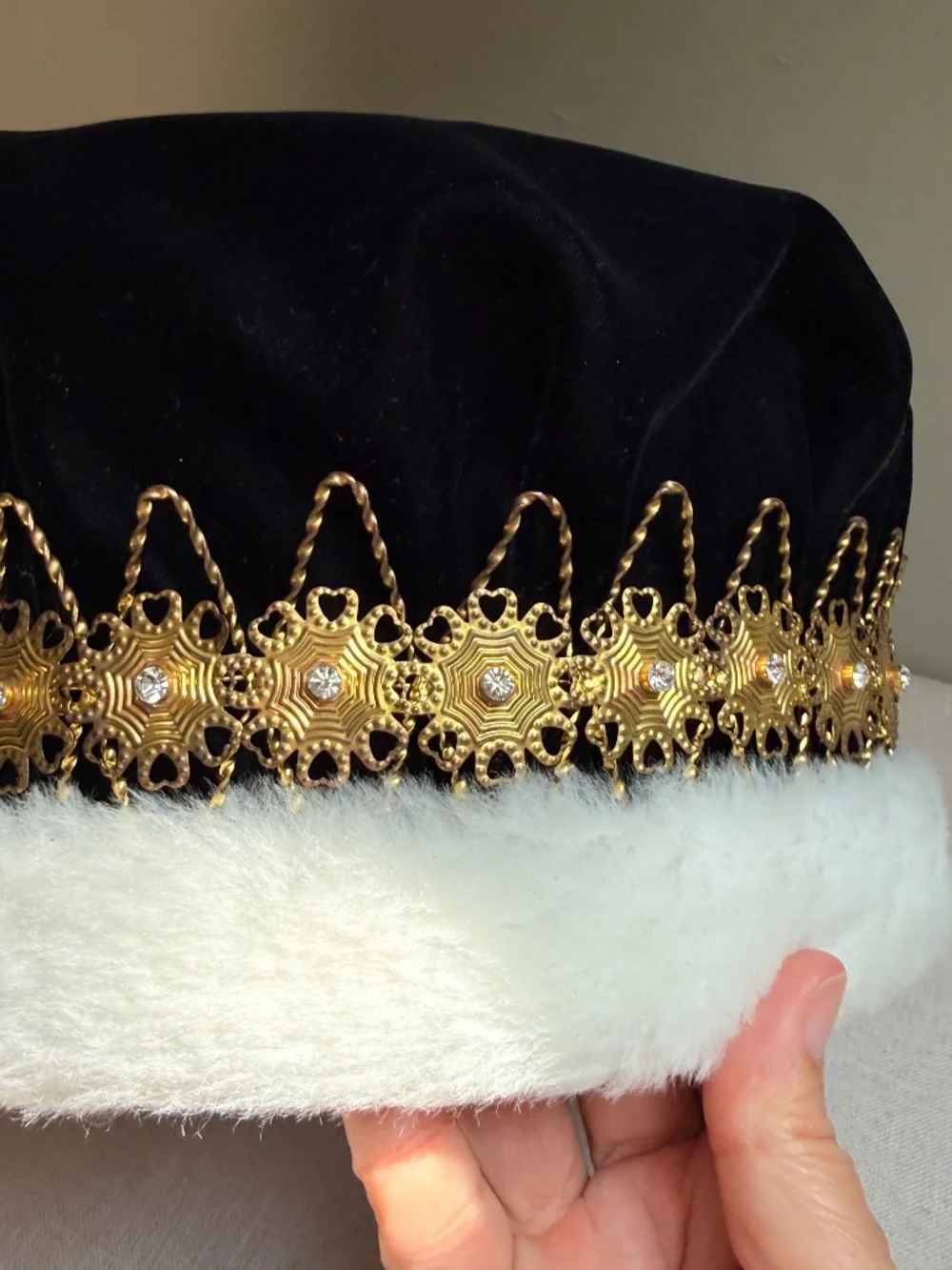 Black Velvet 6 1/2 in. Regal Crown with Gold Band
